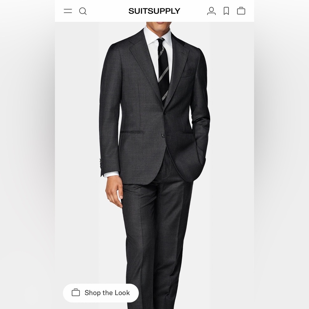 SuitSupply Men's Charcoal Gray Suit 38